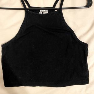 Black halter crop top